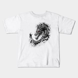 Dragon Fantasy Wild Animal Illustration Art Tattoo Kids T-Shirt